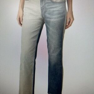 Current/Elliott Two-Tone Straight Leg Jeans